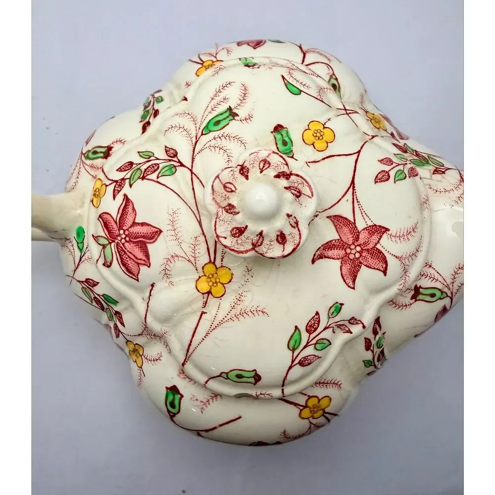 Taylor Smith & Taylor Chelsea Chintz Teapot w/ Lid Vogue 1940s Vintage USA